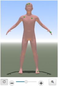 A body map for recording the location of injuries